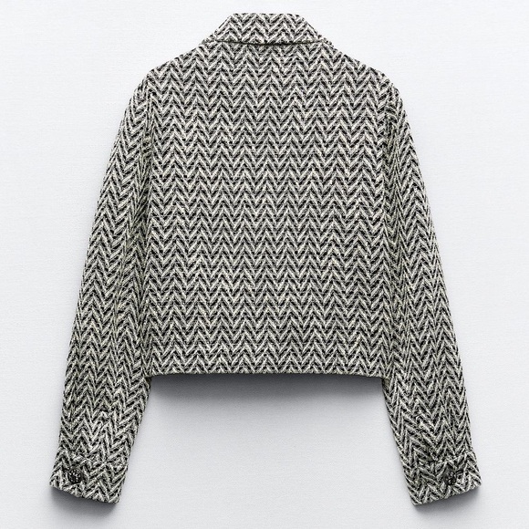 Zara NWT Jewel Button Textured Jacket size L - Picture 6 of 7